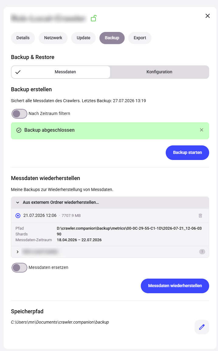 Backup complete — confirmation
