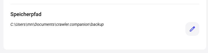 Storage path for measurement data backups
