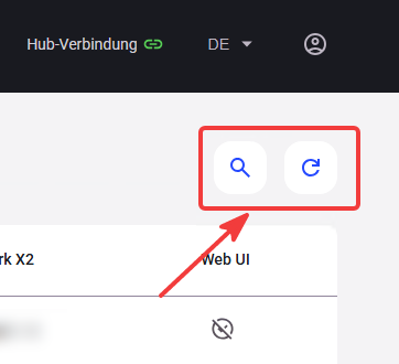 Device list controls — search and refresh