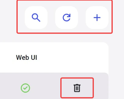 Device list controls — search, refresh, add and remove