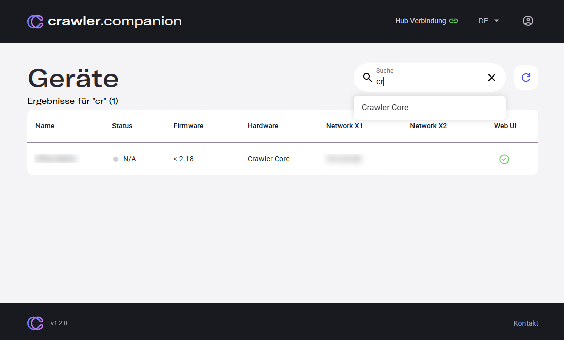 Crawler.Companion — filtered device list