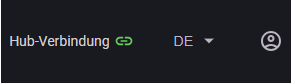 Hub connection indicator in the header