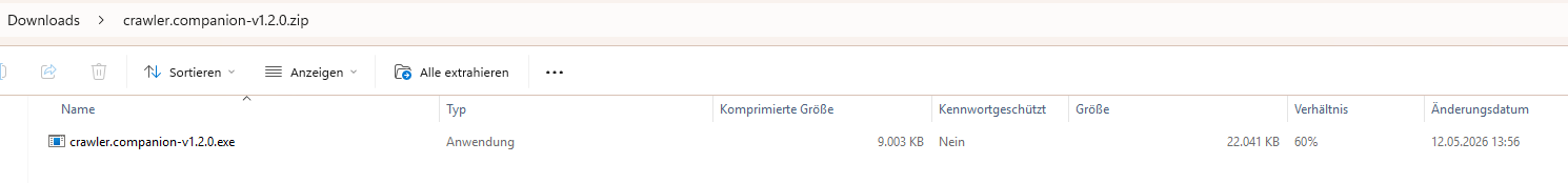Extracted companion exe file