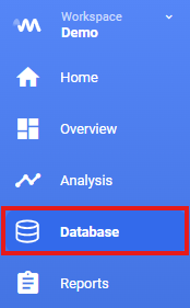 Deepview database view listing available data sets