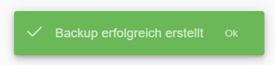 Confirmation: backup created successfully