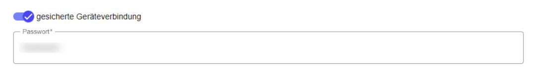 Secured device connection toggle with password field in the add-device wizard
