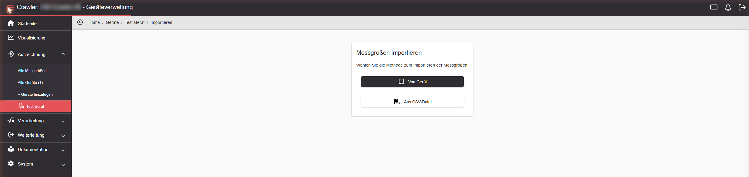 Import source dialog — From device