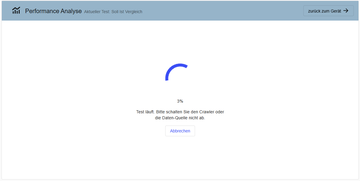 Performance Analysis — test running with progress indicator