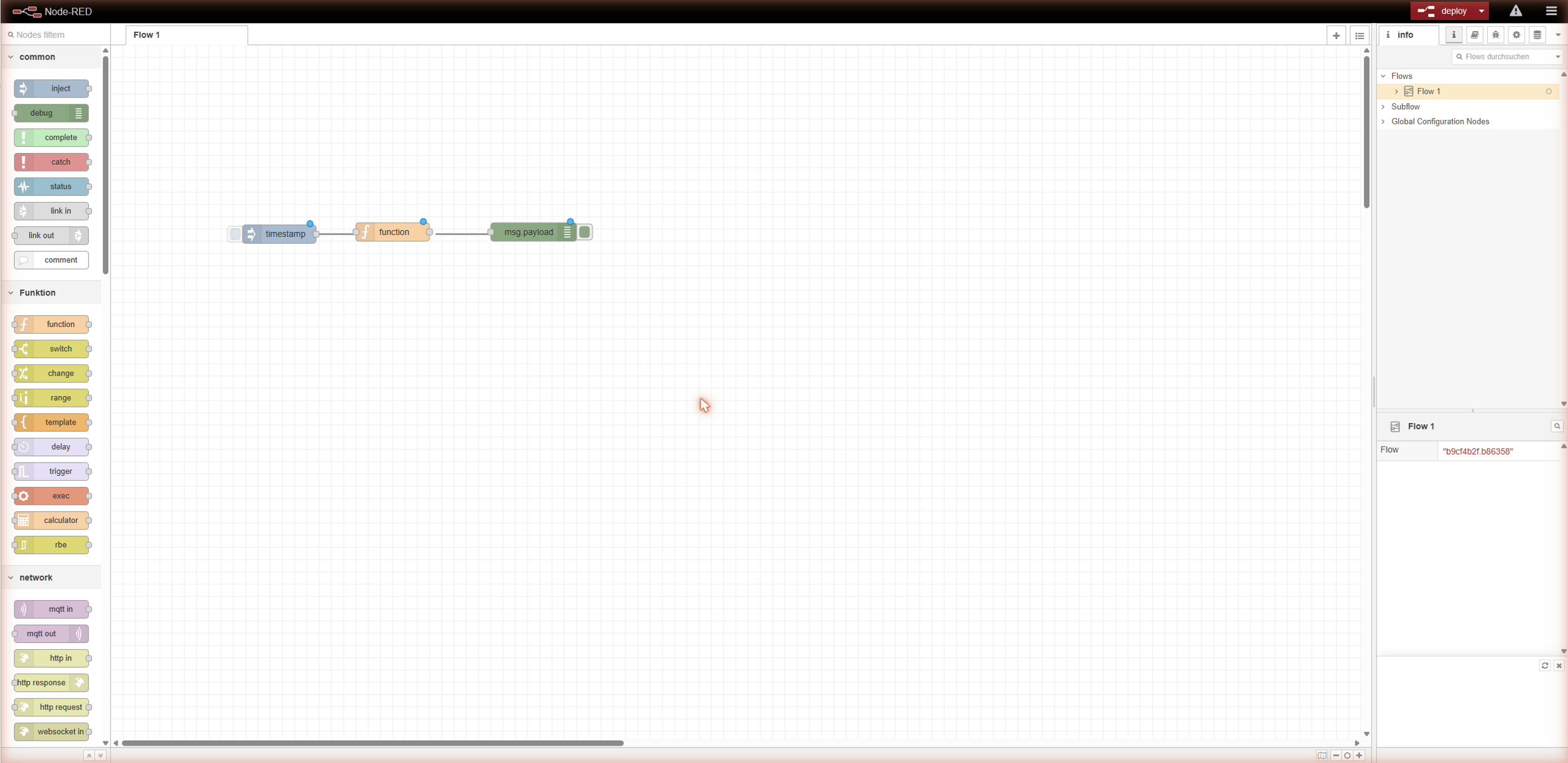 Node-RED flow editor on Edge