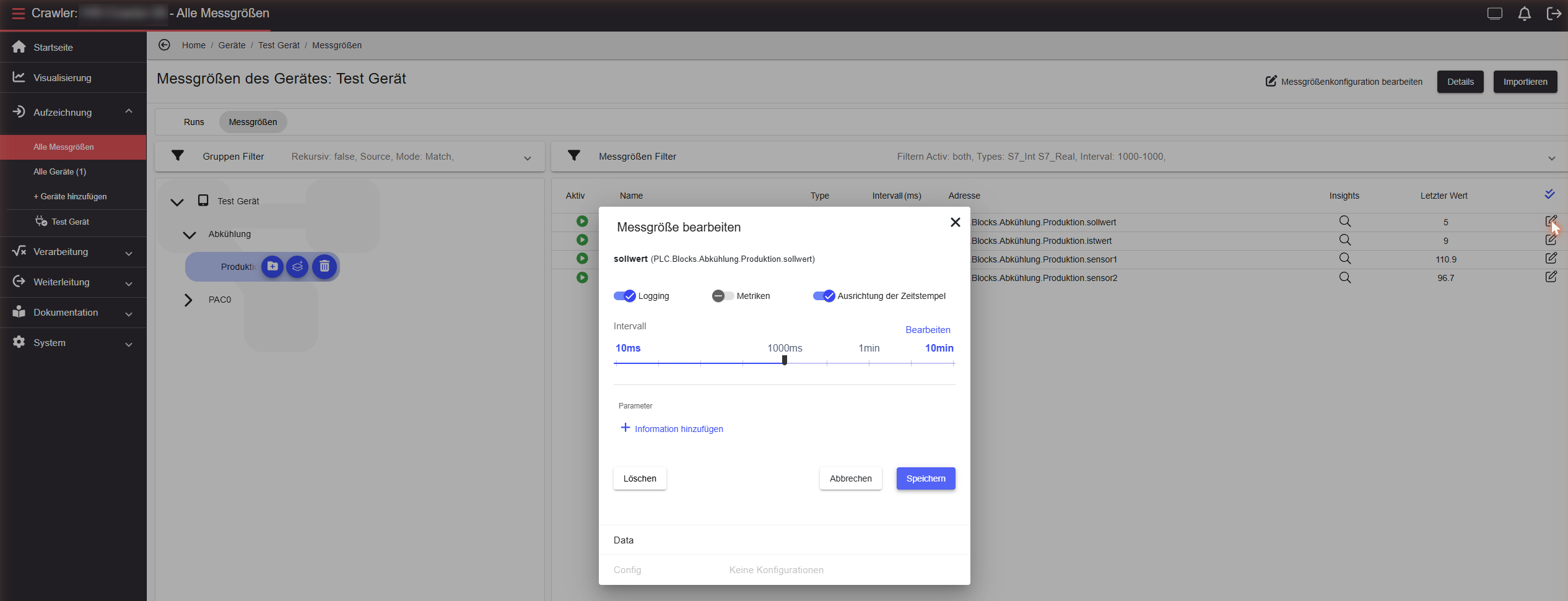 Variable edit dialog